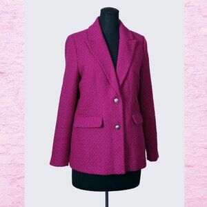 Vero Moda Fuchsia Tweed Blazer, Size Medium